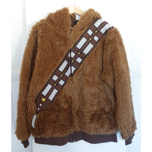 Star Wars Chewbacca Hoodie Jacket Mens Large Faux Fur Costume Cosplay Movie - Picture 1 of 7